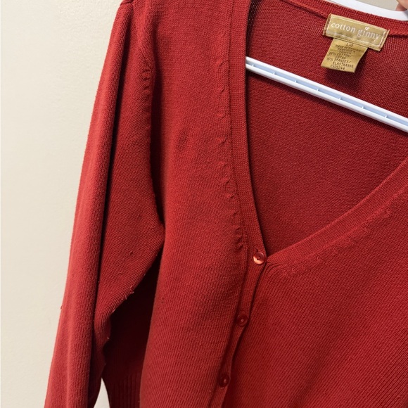 Cotton Ginny Women's Coral Cardigan Sweater - Picture 3 of 5
